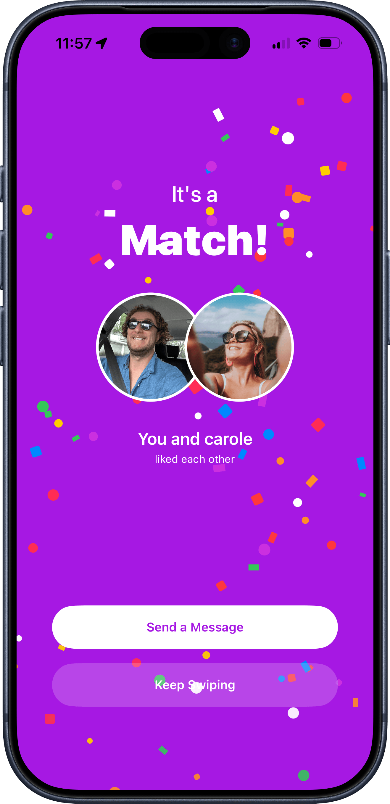 Konfetti app — it's a match